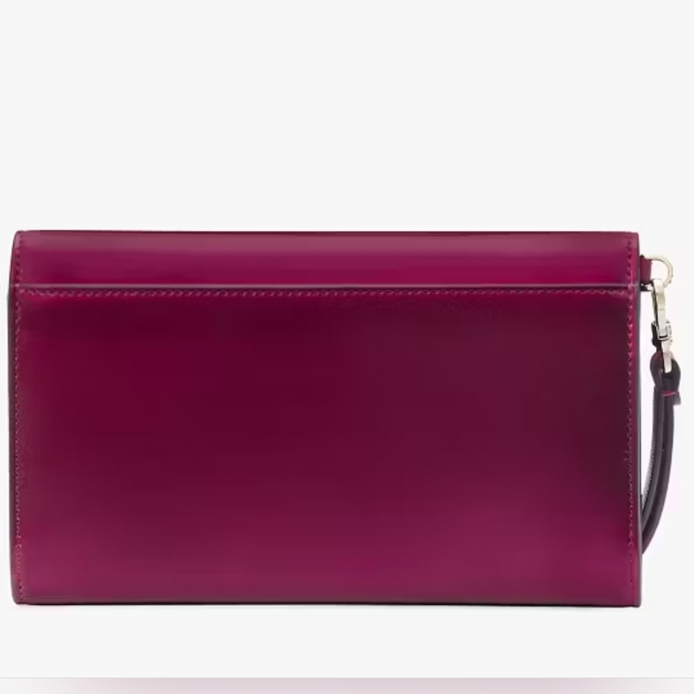 Kate Spade Kenzie Boxed Medium Flap Wristlet ~ Dark Raspberry - Picture 4 of 5
